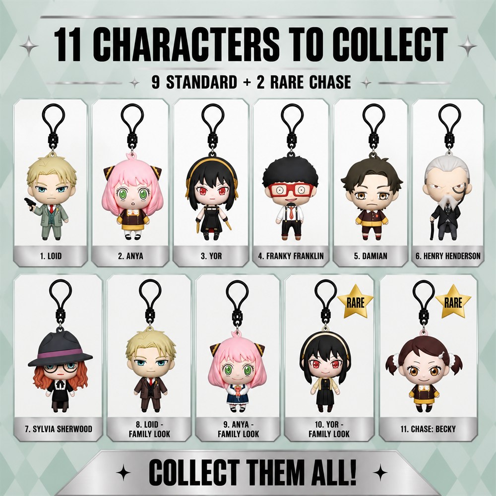 スパイ×ファミリー 3D PVC バッグクリップキーホルダー - Mystery Box Blind Bag のレビューと価格